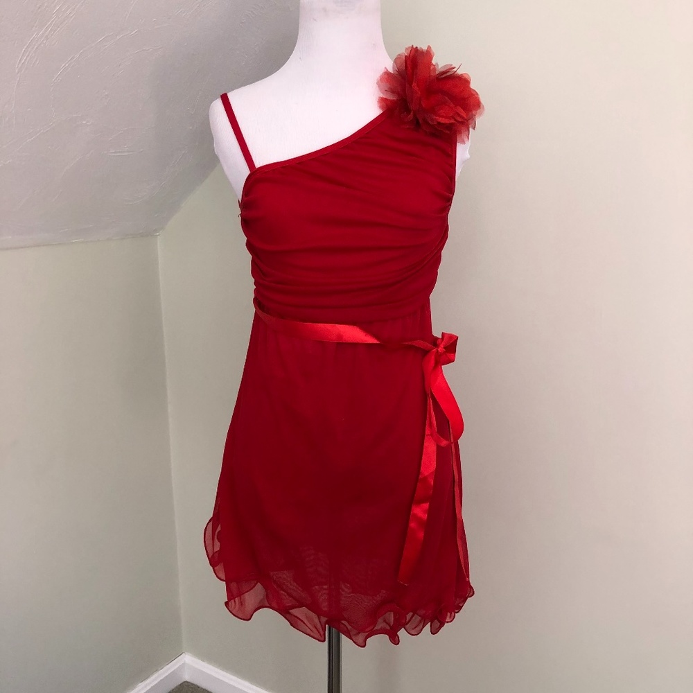Red lyrical dance dress adult small